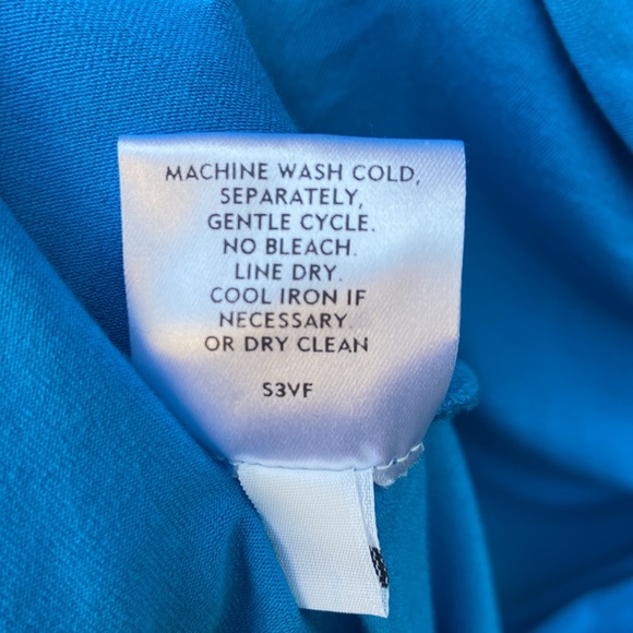 Eileen Fisher Sleeveless Cowl-Neck Jersey Dress in Bright Blue Women's Size L - Picture 8 of 10